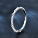 S925 Sterling Silver Moissanite Stackable Ring