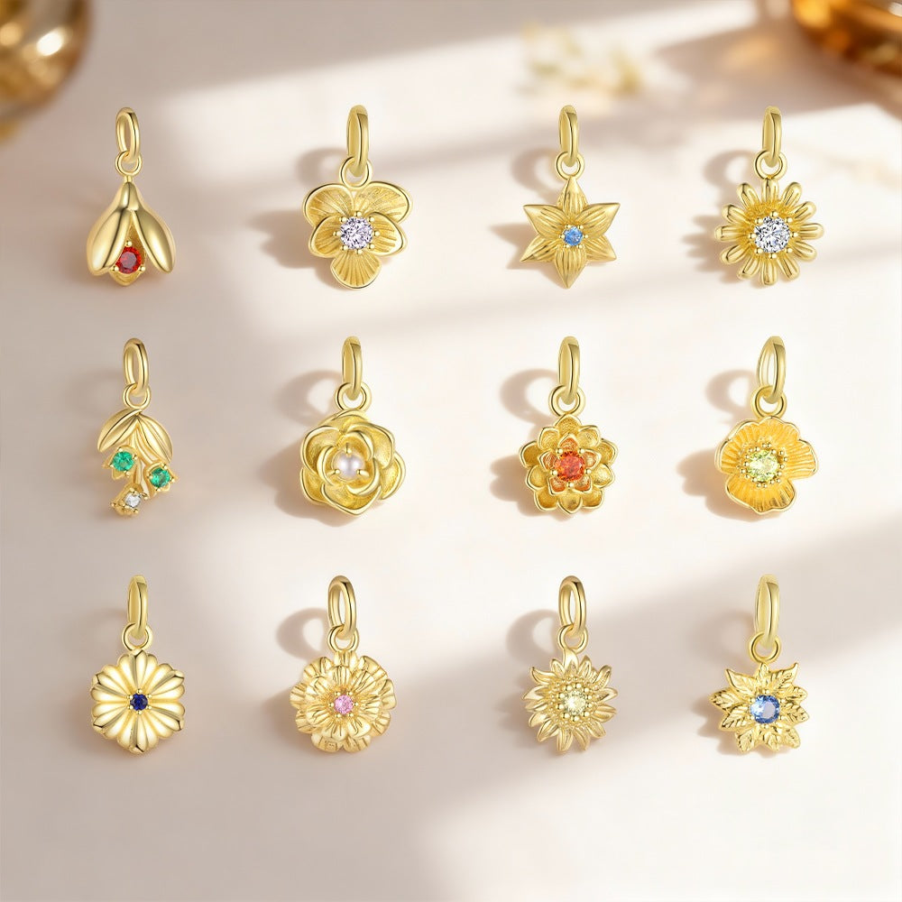 S925 Sterling Silver Pendant Set with Multi-colored Cubic Zirconia