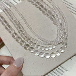 S925 sterling silver natural white crystal necklace