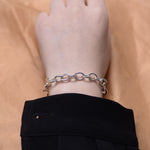 S925 Sterling Silver Heavy Industry Circle Bracelet