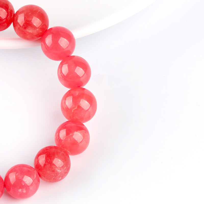 High-quality natural ice-grade rhodochrosite bracelet