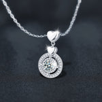 S925 Sterling Silver Moissanite Loving Heart Pendant Necklace
