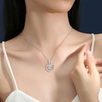 S925 Sterling Silver Moissanite Apple Pendant Necklace