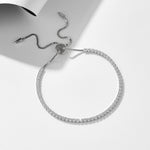 S925 Sterling Silver Full round Zircon Inlaid Pull Adjustable Bracelet
