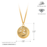 S925 Sterling Silver Star and Moon Pendant Zircon Necklace