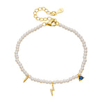 S925 Sterling Silver Zircon Inlaid Pearl Bracelet