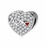 S925 Sterling Silver Loving Heart ECG Diamond Beaded Zircon Pendant
