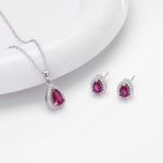 Double-layer zircon earrings and affordable luxury zircon necklace