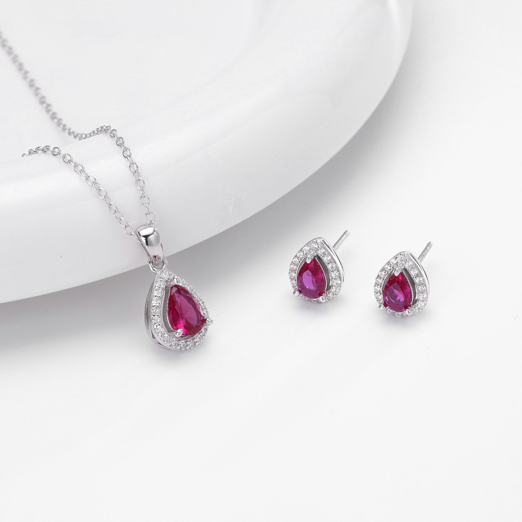 Double-layer zircon earrings and affordable luxury zircon necklace