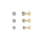 S925 Sterling Silver 4-Prong Flat-Back Moissanite Stud Earring(Single unit)