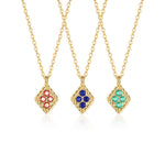 S925 Sterling Silver Cubic Zirconia Square Pendant Necklace