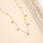 S925 Sterling Silver Necklace with Colorful Zirconia