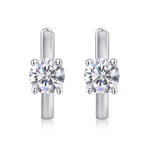 S925 Sterling Silver Round Moissanite Hoop Earrings