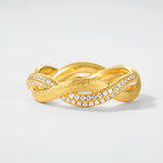 S925 Sterling Silver Gold-Plated Twisted Zircon Inlaid Ring
