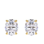 S925 Sterling Silver Gold-Tone Moissanite Stud Earrings