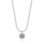 S925 Sterling Silver Moissanite Crown Six-Claw Necklace