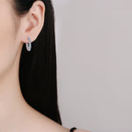 925 Sterling Silver Round Earrings with Full Set of Moissanite and Bull's Head Design