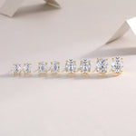 S925 Sterling Silver Gold-Tone Moissanite Stud Earrings