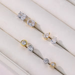 S925 sterling silver small stud earrings with zircon