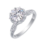 S925 Silver Six-Prong Cluster Moissanite Ring
