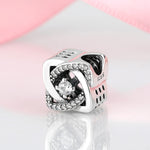 S925 Sterling Silver Infinite Ring Micro Inlaid Zircon Pendant
