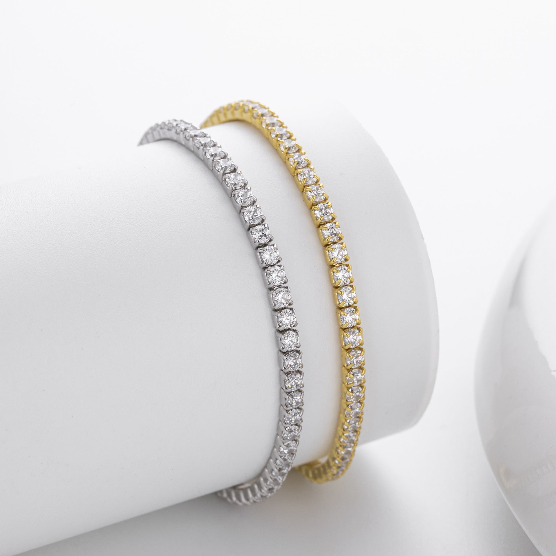S925 Sterling Silver Four-Prong Cubic Zirconia Bracelet