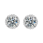 925 Silver Round Moissanite Stud Earrings