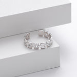 European and American retro S925 sterling silver chain ring, versatile, trendy, fashionable hip-hop style watch strap ring