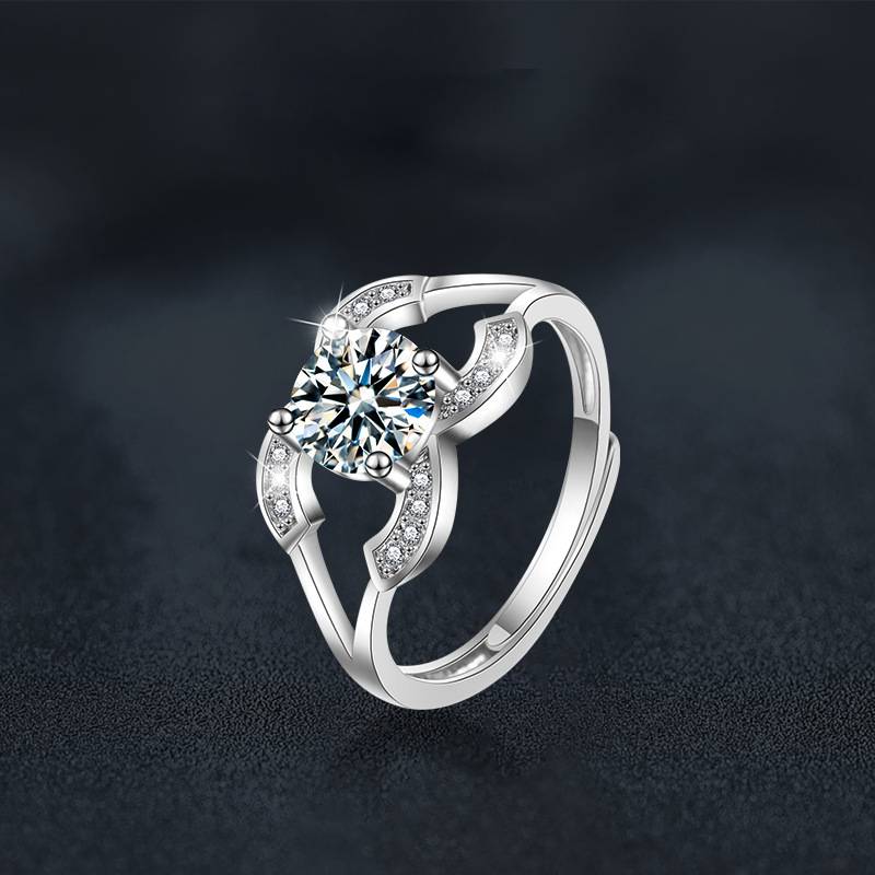 S925 Sterling Silver Moissanite Pairs of C Ring