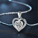 S925 Sterling Silver Moissanite Loving Heart Necklace