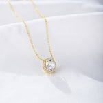 S925 Sterling Silver Oval Micro Inlaid Zircon Necklace
