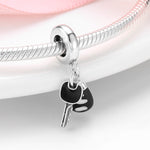 S925 Sterling Silver Car Key Bracelet Bead Pendant