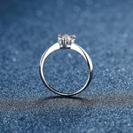 925 Sterling Silver Moissanite Heart Ring