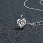 S925 Sterling Silver Moissanite Heart-Shaped Pendant Necklace