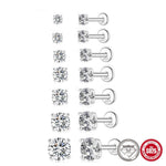 S925 Sterling Silver 4-Prong Flat-Back Moissanite Stud Earring(Single unit)