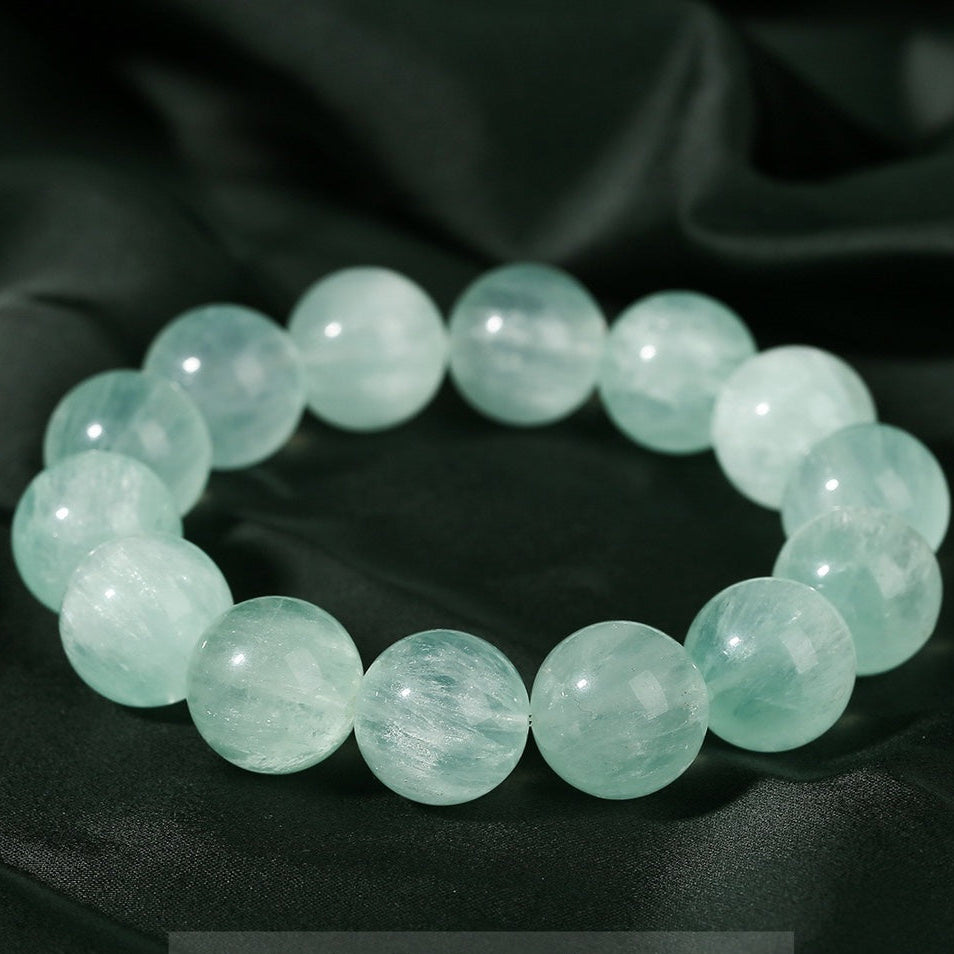 Natural Mint Green Rabbit-Hair Fluorite Bracelet