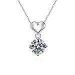 S925 Sterling Silver Classic Love Moissanite Pendant Necklace