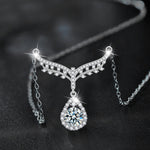 S925 Sterling Silver Moissanite Angel Water Drop Pendant Necklace