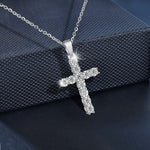 S925 Sterling Silver Moissanite Cross Necklace