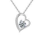S925 Sterling Silver Moissanite Heart-Shaped Necklace
