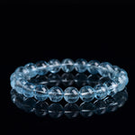Natural Ice-Grade Blue Topaz Round Bead Bracelet