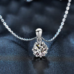 S925 Sterling Silver Moissanite Six-Pointed Star Snowflake Necklace