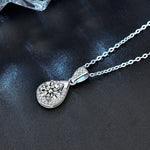 S925 Sterling Silver Moissanite Drop Pendant Necklace