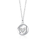 S925 Sterling Silver Moissanite Heart-Shaped Pendant Mobius Couple Necklace