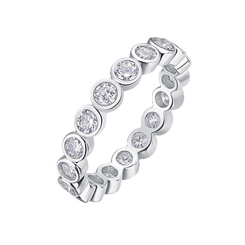 925 Sterling Silver Moissanite Eternity Band