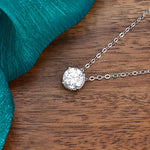 S925 Sterling Silver Moissanite Simple round Cake Pendant Necklace