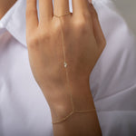 S925 Sterling Silver Water Drop Zircon Mitten-Type Bracelet