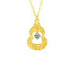 S925 Sterling Silver Moissanite Woven Dream Net Gourd Pendant Necklace