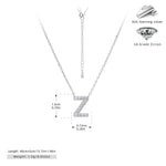 S925 Sterling Silver Simple Zircon Necklace with English Letters