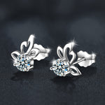 Moissanite S925 sterling silver butterfly earrings